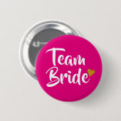 Team Bride Gold Heart Button (Vorne & Hinten)