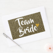 Team Bride Gold Heart Glitzer Rechteckiger Aufkleber (Umschlag)