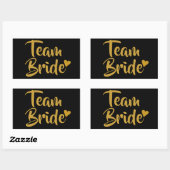 Team Bride Gold Heart Rechteckiger Aufkleber (Blatt)