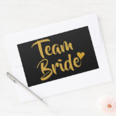 Team Bride Gold Heart Rechteckiger Aufkleber (Umschlag)