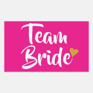Team Bride Gold Herz Rechteckiger Aufkleber