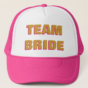 Team Bride Gold Hot Pink Truckerkappe