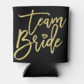 Team Bride Gold Pinsel Skript Diamond Brautparty Dosenkühler (Vorderseite)