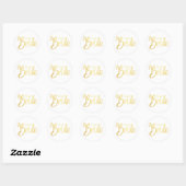 Team Bride Goldtypografie Runder Aufkleber (Blatt)