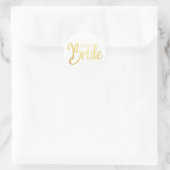 Team Bride Goldtypografie Runder Aufkleber (Tasche)