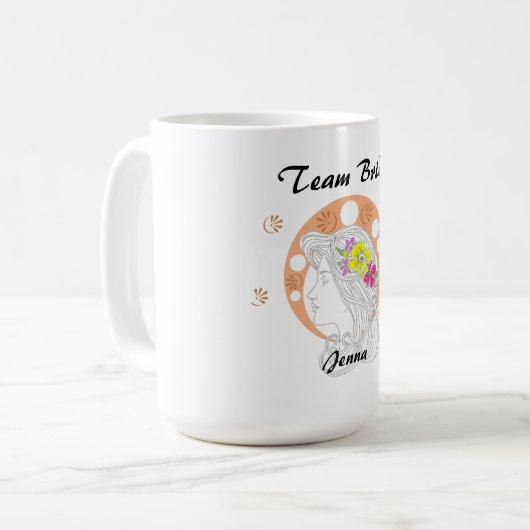 Team Bride | Handskizze Kaffeetasse (Vorderseite Links)
