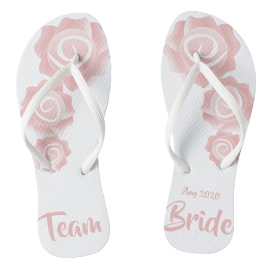 Team Bride Hochzeit Rose Flip Flops Badesandalen (Fußbett)