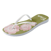 Team Bride Hochzeit Rose Flip Flops Badesandalen (Schrägansicht)