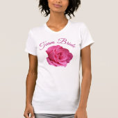 Team Bride hübsch rosa Rosa Blumengestein Party T-Shirt (Vorderseite)