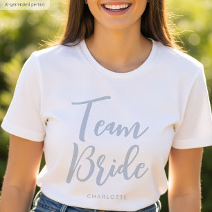 Team Bride Individuelle Name Wedding Dusty Blue T-Shirt