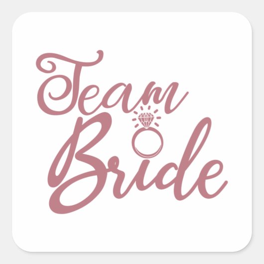 Team Bride - Junggeselinnen-Abschied Bridal Weddin Quadratischer Aufkleber (Vorderseite)