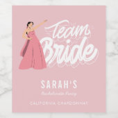 Team Bride Junggeselinnen-Abschied Bridesmaid Weinetikett (Einzelnes Label)