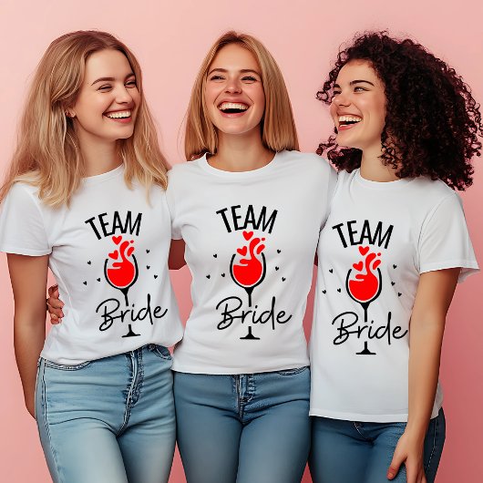 "Team Bride" Junggeselinnen-Abschied T - Shirt