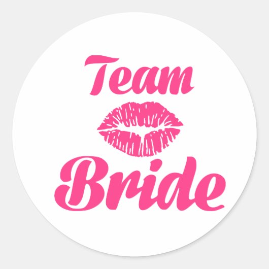 Team Bride Kiss Runder Aufkleber (Vorderseite)