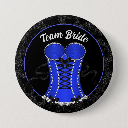 Team Bride Kokett Blue Corset Button (Vorderseite)