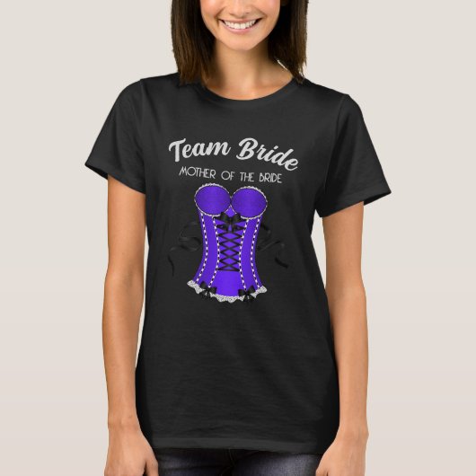 Team Bride Kokett Lila Corset T-Shirt (Vorderseite)
