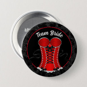 Team Bride Kokett Red Corset Button