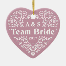Team Bride kundenspezifische Monogramme und Datums Keramik Ornament