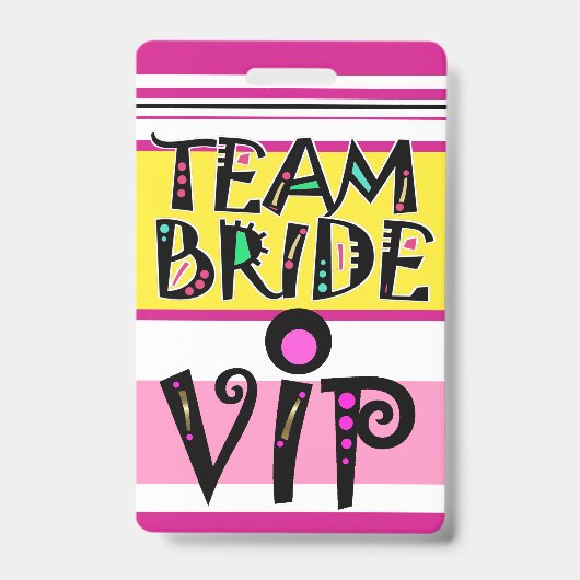 Team Bride Lanyard Abzeichen Ausweis (Vorderseite)