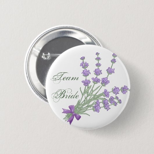 Team Bride. Lavendel Button (Vorne & Hinten)