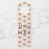 Team Bride Liebe Rosa Brautparty Flaschenanhänger (Vorderseite)