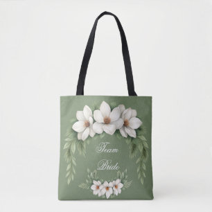 Team Bride Magnolia Winter Wedding Pine Tree Tasche