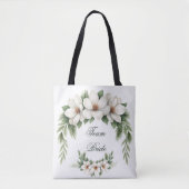 Team Bride Magnolia Winter Wedding Pine Tree Tasche (Vorderseite)