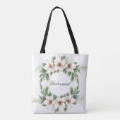 Team Bride Magnolia Winter Wedding Pine Tree Tasche (Rückseite)