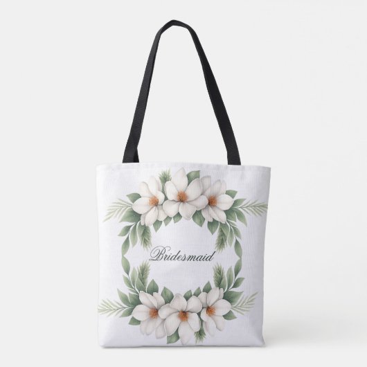 Team Bride Magnolia Winter Wedding Pine Tree Tasche (Rückseite)