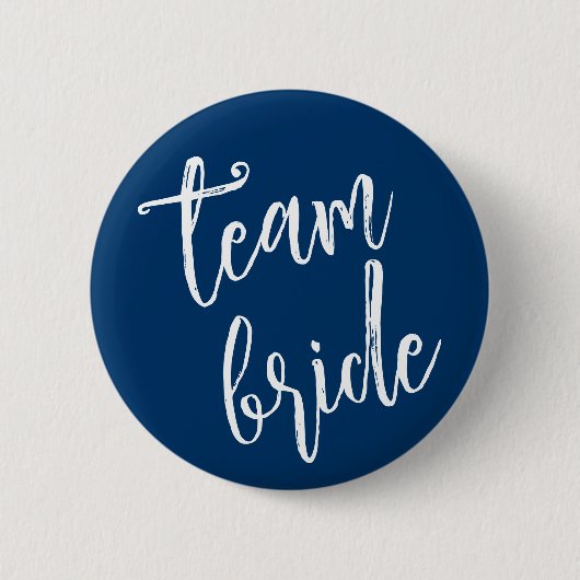 Team Bride Minimal Modern Blue Bachelerotte Party Button (Vorderseite)