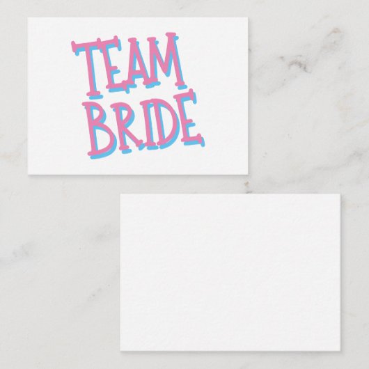 Team Bride Mitteilungskarte (Vorne/Hinten)