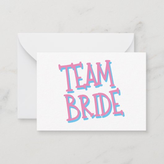 Team Bride Mitteilungskarte (Vorderseite)
