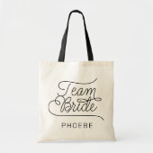 Team Bride Modern Script Gold Wedding Name Tragetasche (Vorne)