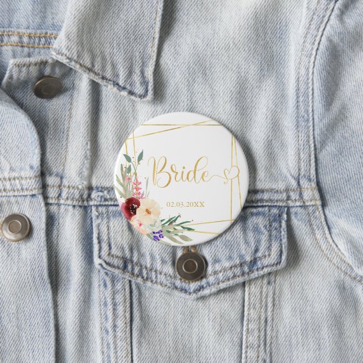 Team Bride! Moderne Geometrik Button (Beispiel)