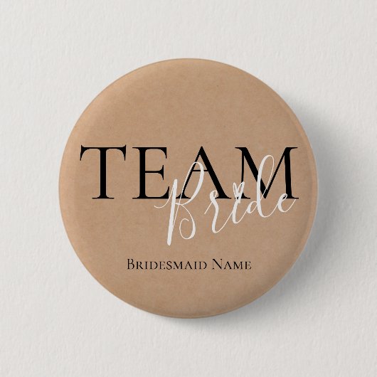 Team Bride | Name Bridesmaid | Hochzeitsknopf Button (Vorderseite)