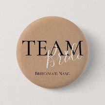 Team Bride | Name Bridesmaid | Hochzeitsknopf