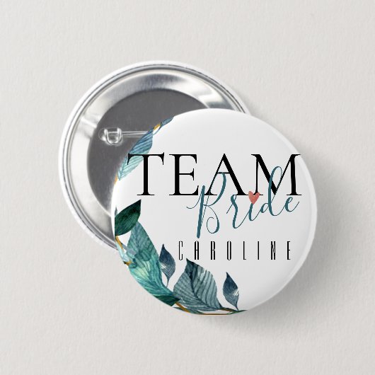 Team Bride | Name Bridesmaid | Hochzeitsknopf Button (Vorne & Hinten)