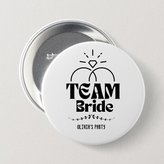 Team Bride Name Junggeselinnen-Abschied Button (Vorne & Hinten)