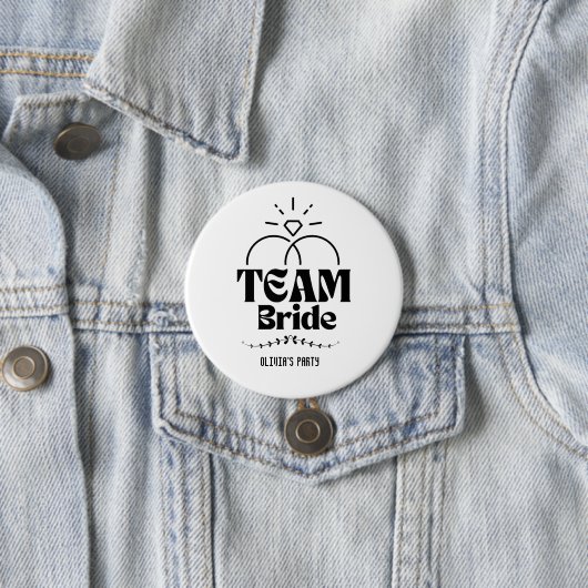 Team Bride Name Junggeselinnen-Abschied Button (Beispiel)