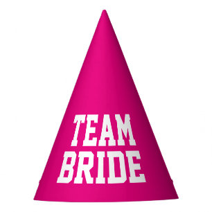 TEAM BRIDE Neon Pink Hochzeitsmannshüte für Erwach Partyhütchen