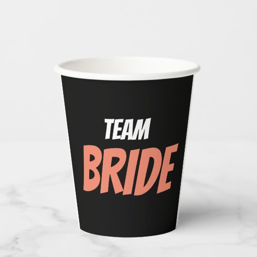 Team Bride Pappbecher (Vorderseite)