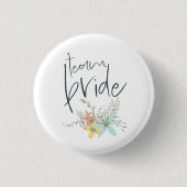 Team Bride Pastel Florals Wedding Button (Vorderseite)