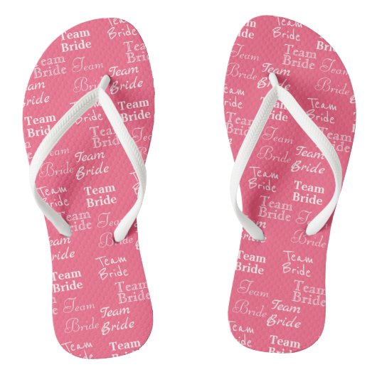Team Bride Pattern rosa Flip Flops Badesandalen (Fußbett)