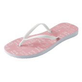 Team Bride Pattern rosa Flip Flops Badesandalen (Schrägansicht)