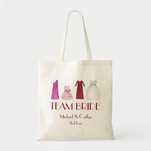 TEAM BRIDE Personalisiert Wedding Brautparty Tasch Tragetasche (Vorne)