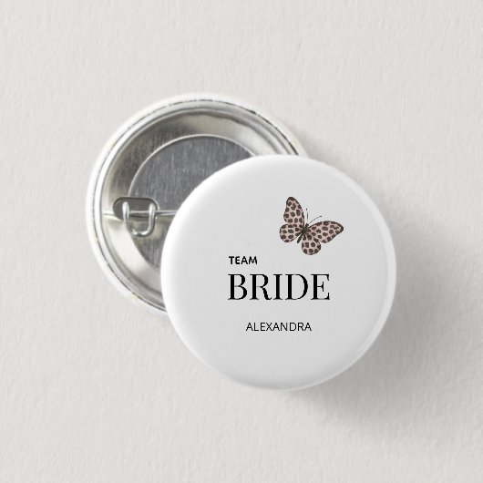 Team Bride Personalized Wedding Design Button (Vorne & Hinten)
