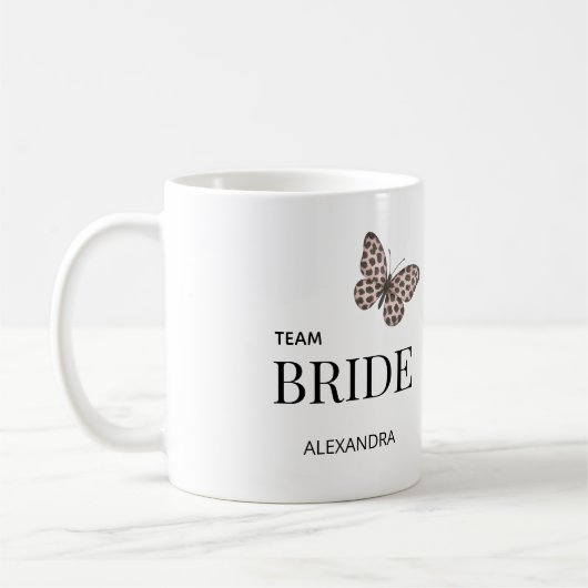 Team Bride Personalized Wedding Design Kaffeetasse (Links)