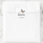 Team Bride Personalized Wedding Design Quadratischer Aufkleber (Tasche)