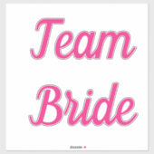 Team Bride Pink Bridal Team Custom Text Wedding Aufkleber (Blatt)