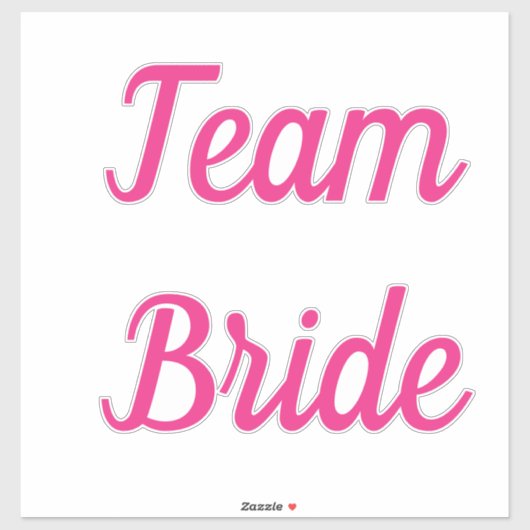 Team Bride Pink Bridal Team Custom Text Wedding Aufkleber (Blatt)